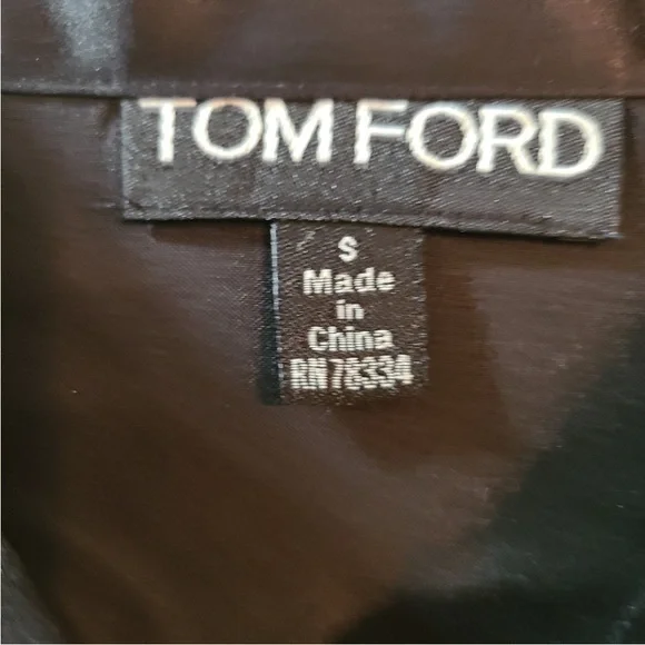 Tom Ford Black Satin Button-Down Blouse - Picture 11 of 11